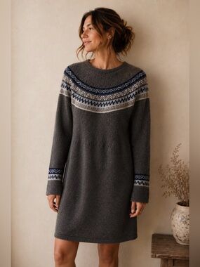 Alpaca wool blend sweater dress Made in Peru